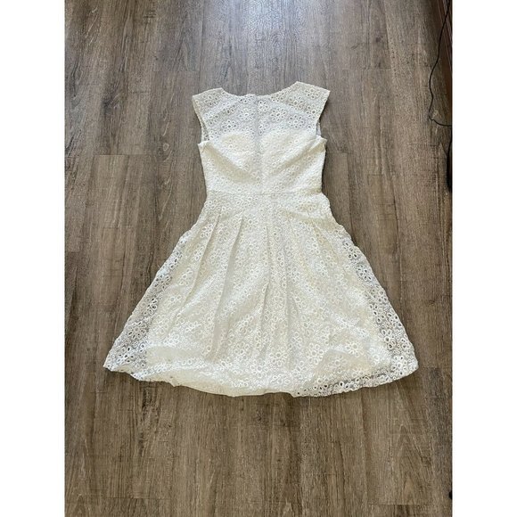 Sue Wong Womens Lace Fit & Flare Cocktail Dress White Sz 4 - Picture 2 of 3
